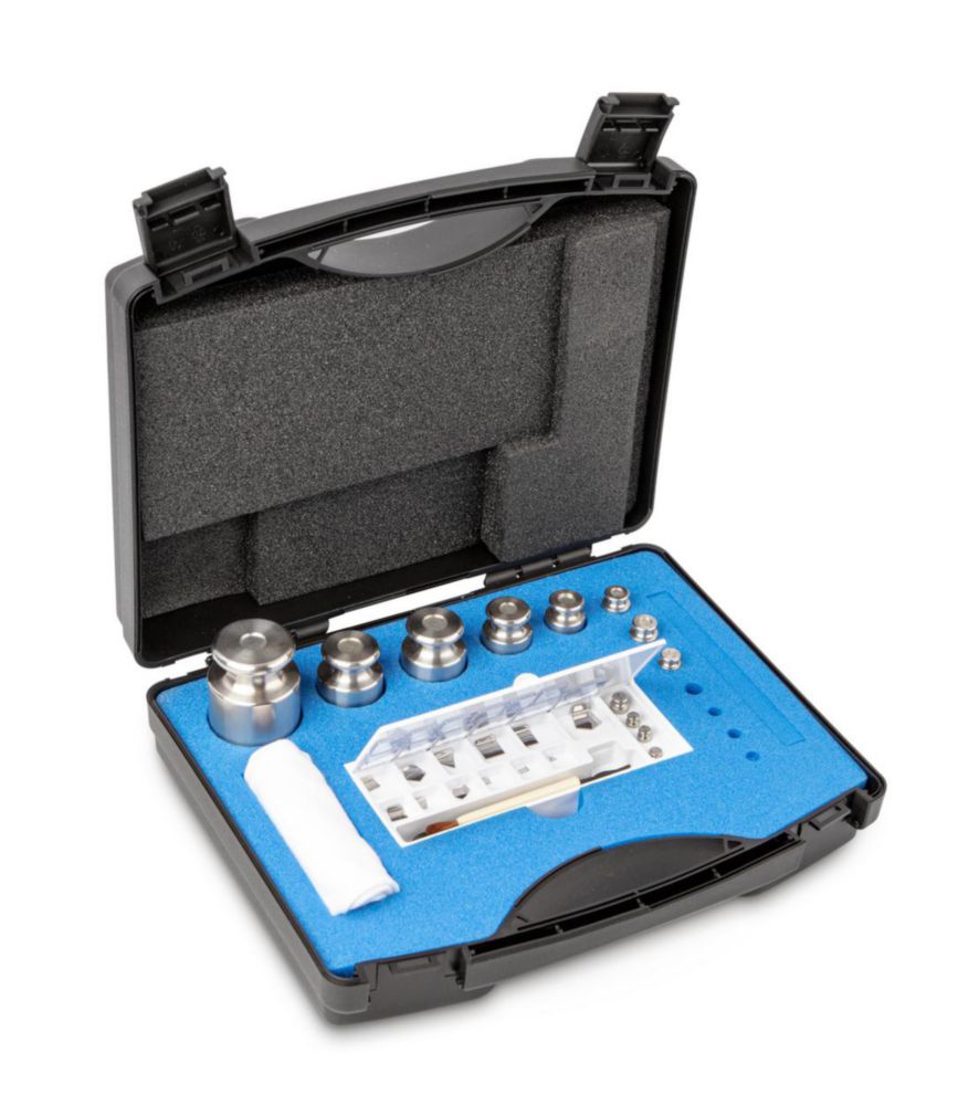 Gewichtssatz F2, 1mg...500g Edelstahl, feingedreht, im Kunststoff-Koffer